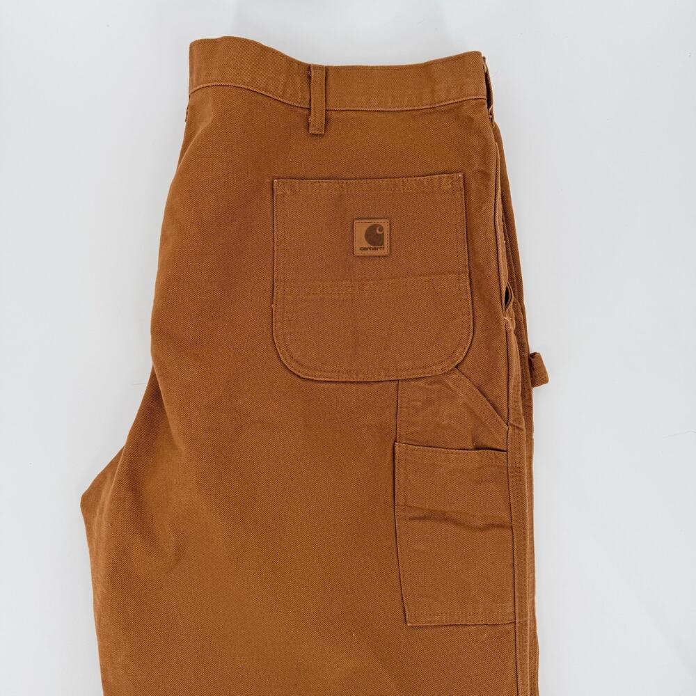 Carhartt Mens B11-BRN Loose Fit Washed Duck Utility Work Pants Brown 44x36